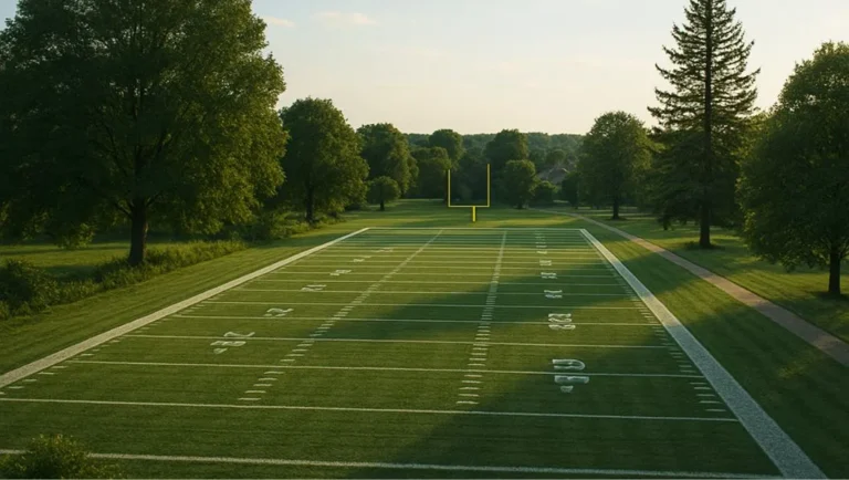 Blocking and Tackling business Basics represented by a football field