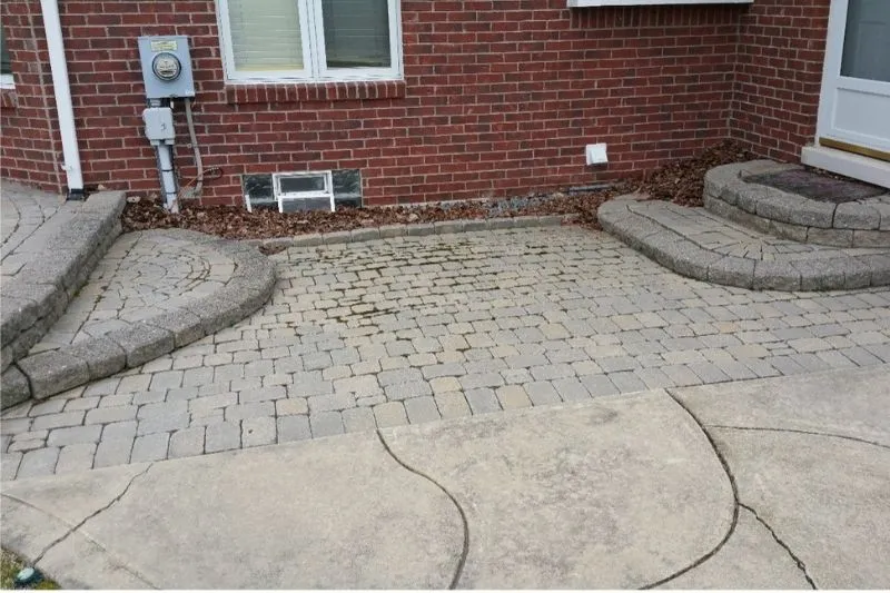 Bad paver work at entryway